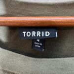 Torrid plus size OLIVE GREEN RUFFLED KNIT SWEATSHIRT DRESS cold shoulder size 4X Photo 3