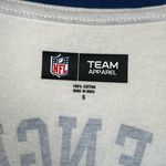 NFL  New England Patriots White Blue Lace Up Vneck Tshirt Photo 6