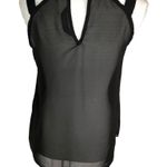 Oakridge Women’s Black Halter Neck Sleeveless Sheer Blouse Photo 2