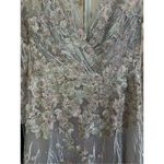 Mac Duggal EMBELLISHED WRAP OVER ILLUSION LONG SLEEVE A LINE IN PATEL MULTI 2040 Photo 4