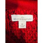 LL Bean Signature Chunky Knit Fisherman Shawl Collar Cardigan Sweater Medium Red Photo 5