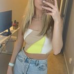 one shoulder crop top Yellow Photo 0