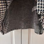 ZARA  Shacket Oversized Jacket Houndstooth Tweed Blue Fringe‎ Size Small Blazer Photo 14