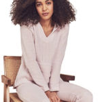 Faherty Seabrook Women's Hooded Pullover Hoodie Pink Peach Small Photo 0