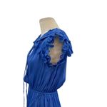 Karina Grimaldi  Sabrina‎ Maxi Dress Tiered Short Sleeve Silk Blend Blue Size XS Photo 9