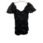 Naked Wardrobe NWT  Runway Collection Faux Leather Ruched Mini Dress Medium Photo 3