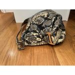 Dana Buchman Hobo Bag Womens Large Brown Snake Print Faux Leather Shoulder Zip Photo 5
