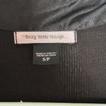 Calvin Klein Sexy Little Things Black Satin Lace Jewel Button Bow Ribbed Henley Elana Gilbert Photo 5