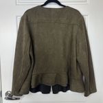 Westport  Women’s Olive Green Ruffle Front Faux Suede Jacket Size 3XL Photo 1