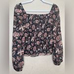 Madewell  Lucie Smocked Top in Floral Size L Photo 4