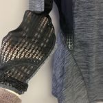 Lululemon Athletica Heather Black Scoop Neck Long Sleeve Lace Panel Shirt-Size 6 Photo 4