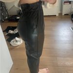 ZARA Black High-Waisted Leather Pants Photo 2