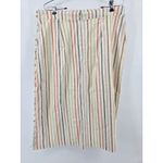 Madewell Striped Midi Skirt Women Size 14 Button Front Linen Blend Casual Photo 3