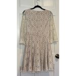 Eliza J Ivory Embroidered Lace Illusion Pom Pom Fit Flare Dress Size 6 Photo 6