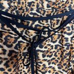 ASOS  Leopard Print Black Brown Belted One Piece Deep V Neck Bathing Suit Size 6 Photo 1