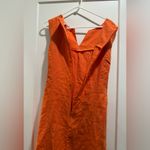 Central Falls Co Orange Midi Dress with Belt 100% Linen Size 10 Photo 3