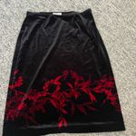 Ann Taylor  loft gorgeous red floral velvet skirt Photo 2