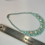 Blue metal orange yellow bib necklace Photo 6