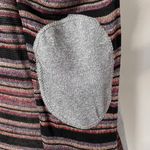 LA Made New  Striped Sweater Hoodie Lightweight Knit Elbow Patch Long Sleeve Photo 10