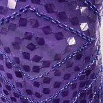 Vintage 90s Y2k Silk Beaded Sequin Gown Halter Neck Low Back Formal Prom Purple Size XS Photo 4