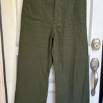 Maeve The Colette Wide Leg Crop Pants Anthropologie Olive Green Size 32 Photo 0