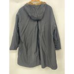 Gallery Vtg  Womens Black Trench Coat Jacket Cheetah Liner Hood Outerwear Size M Photo 4