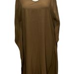 Eileen Fisher Shift Dress M Brown Tencel Viscose Drape Kimono Minimalist Lagom Photo 0