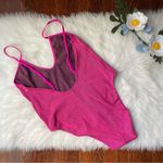 Good American Pink Metallic Gold Always Fits One Piece Swimsuit NWOT Photo 3