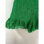 ZARA Womens Green floral Lace crochet ruffle hem short Shorts hot pants Size S Photo 2