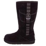 UGG  1895 Retro Cargo Tall Zip Black Suede Leather Warm Lined Boots Sz 7 Photo 0