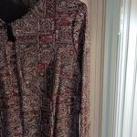 Onyx Nite  Open Front Cardigan/Shell, Size L, Sparkly Red Gold metallic Photo 2