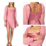 We Wore What  Pink Long Sleeve Asymmetrical Wrap Dress Photo 2