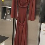 Cult Gaia ππ Carla Knit Dress ~ Full Length Gown Cut-Out Ember Brown Medium NWT Photo 9