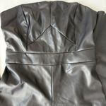 Banana Republic NWT BANANA REBUPLIC Vegan Leather wide leg Jumpsuit Size 4 Black strapless Photo 4