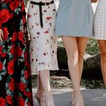 Skylar + Madison Lovely - Floral Midi Skirt in White and Red Photo 6