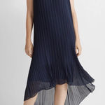 Club Monaco  Pleated High Low Dress Navy Blue size 8 Photo 0