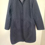 Hilary Radley ‎ Black Lightweight Quilted Button Up Jacket Coat L Photo 2