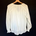 Frye white boho y2k flowy long sleeved blouse lacy women's medium semi-sheer Photo 5