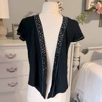 Diva Black Cotton Wrap Tie Knot Cardigan Short Sleeve Womens fits S M L size L Photo 4