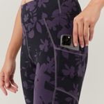 Pact Leggings Womens Large Purple Floral Print Organic Cotton Stretch Yoga Pant Photo 2