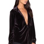 LPA Purple Velvet Button Up Shirt Size XS Photo 3