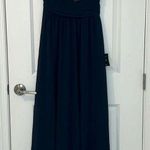 Lulus NWT  Thoughts of Hue Navy Blue Surplice Maxi Dress XS Photo 12