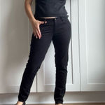 AG Adriano Goldschmied Adriano Goldschmied Women's The Stevie Ankle Slim Straight Jeans Size 29 Black Photo 0