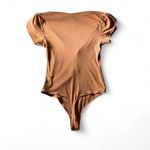Free People  Intimately Bodysuit‎ Top Shirt Puff Sleeve Buttons Copper S Boho Photo 1