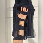 Victoria's Secret NWOT-  sport classic navy twisted pleat open back tank Photo 2