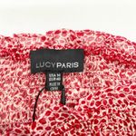 Lucy Paris Womens M Cynthia Smocked Top Red White Cropped Long Sleeve Boho Photo 3