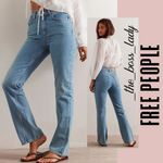 Free People straight-leg jeans high rise cotton boho brown streetwear 26 Photo 6