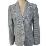 Brooks Brothers Blue & White Striped Two Button Blazer Women Size 8 | 35-14 Photo 0