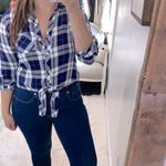 Harper  blue plaid shirt size small Photo 1