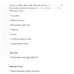 Michael Kors Michael Kors Women's One-Shoulder Side-Cutout Black Swimsuit 6 S Photo 6